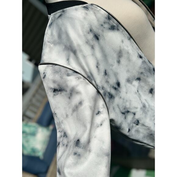 N1SQ Marble Print Zip-Up Jacket Streetwear - Picture 4 of 9